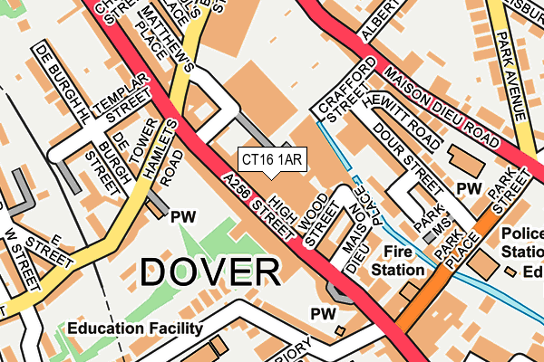 CT16 1AR map - OS OpenMap – Local (Ordnance Survey) CT16 1AR map - OS OpenMap – Local (Ordnance Survey)