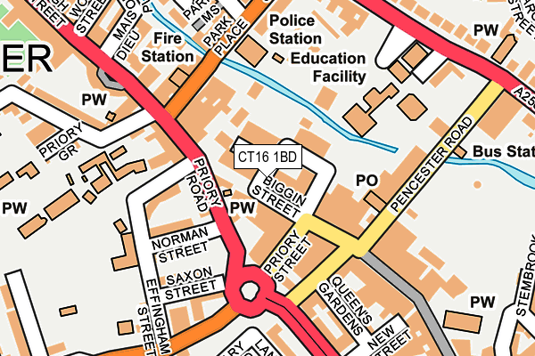 CT16 1BD map - OS OpenMap – Local (Ordnance Survey) CT16 1BD map - OS OpenMap – Local (Ordnance Survey)
