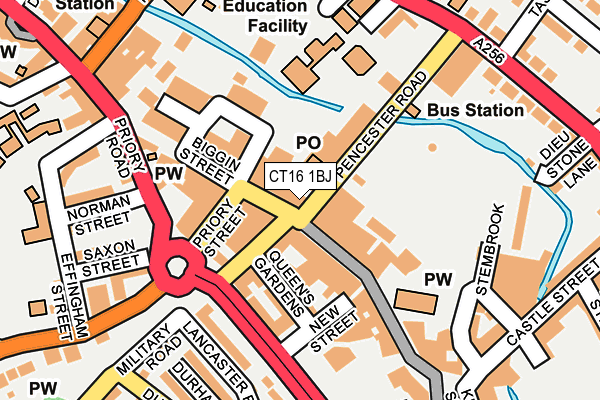 CT16 1BJ map - OS OpenMap – Local (Ordnance Survey) CT16 1BJ map - OS OpenMap – Local (Ordnance Survey)