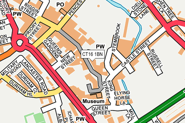 CT16 1BN map - OS OpenMap – Local (Ordnance Survey) CT16 1BN map - OS OpenMap – Local (Ordnance Survey)