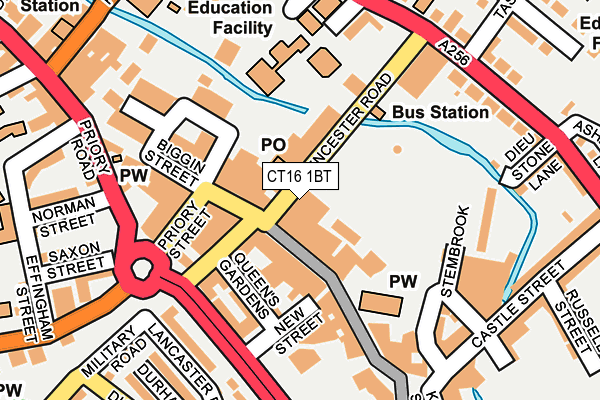 CT16 1BT map - OS OpenMap – Local (Ordnance Survey) CT16 1BT map - OS OpenMap – Local (Ordnance Survey)
