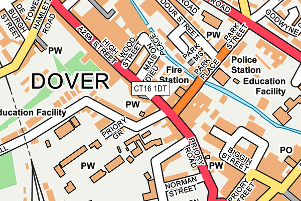 CT16 1DT map - OS OpenMap – Local (Ordnance Survey) CT16 1DT map - OS OpenMap – Local (Ordnance Survey)