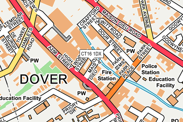CT16 1DX map - OS OpenMap – Local (Ordnance Survey) CT16 1DX map - OS OpenMap – Local (Ordnance Survey)