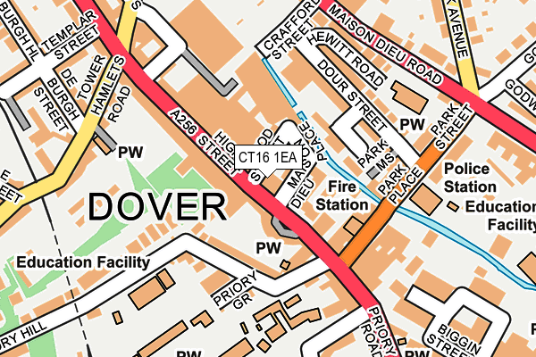 CT16 1EA map - OS OpenMap – Local (Ordnance Survey) CT16 1EA map - OS OpenMap – Local (Ordnance Survey)