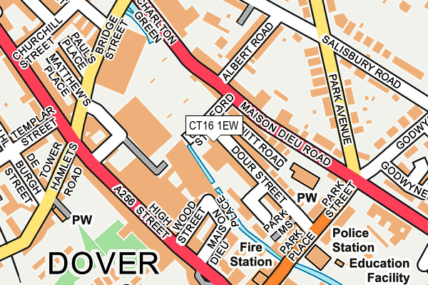 CT16 1EW map - OS OpenMap – Local (Ordnance Survey) CT16 1EW map - OS OpenMap – Local (Ordnance Survey)