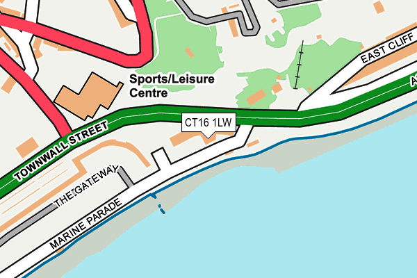 CT16 1LW map - OS OpenMap – Local (Ordnance Survey) CT16 1LW map - OS OpenMap – Local (Ordnance Survey)