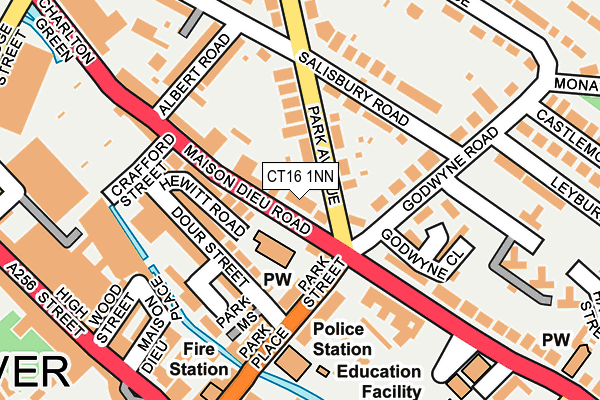 CT16 1NN map - OS OpenMap – Local (Ordnance Survey) CT16 1NN map - OS OpenMap – Local (Ordnance Survey)