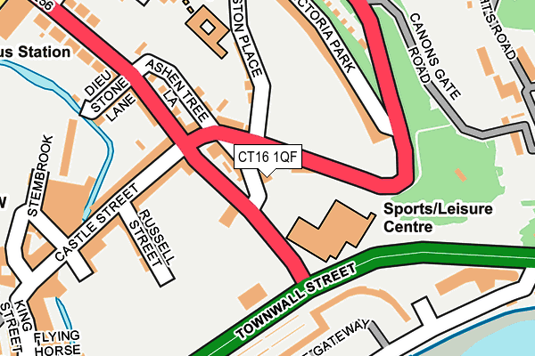 CT16 1QF map - OS OpenMap – Local (Ordnance Survey) CT16 1QF map - OS OpenMap – Local (Ordnance Survey)