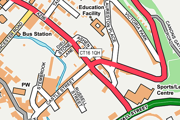 CT16 1QH map - OS OpenMap – Local (Ordnance Survey) CT16 1QH map - OS OpenMap – Local (Ordnance Survey)