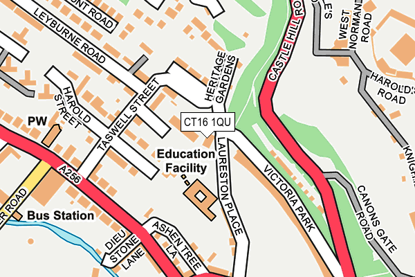 CT16 1QU map - OS OpenMap – Local (Ordnance Survey) CT16 1QU map - OS OpenMap – Local (Ordnance Survey)