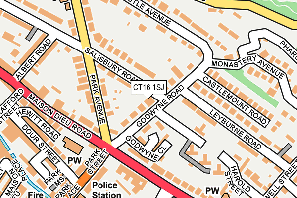 CT16 1SJ map - OS OpenMap – Local (Ordnance Survey) CT16 1SJ map - OS OpenMap – Local (Ordnance Survey)