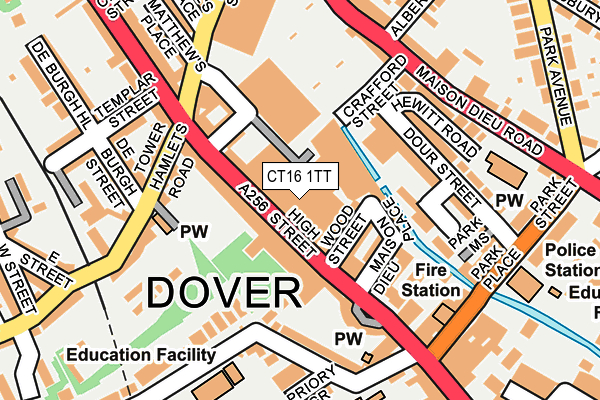 CT16 1TT map - OS OpenMap – Local (Ordnance Survey) CT16 1TT map - OS OpenMap – Local (Ordnance Survey)