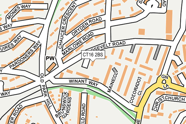 CT16 2BS map - OS OpenMap – Local (Ordnance Survey) CT16 2BS map - OS OpenMap – Local (Ordnance Survey)