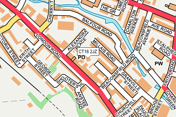 CT16 2JZ map - OS OpenMap – Local (Ordnance Survey) CT16 2JZ map - OS OpenMap – Local (Ordnance Survey)