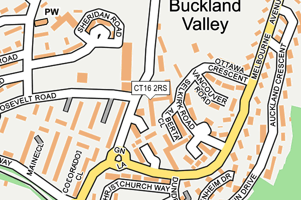 CT16 2RS map - OS OpenMap – Local (Ordnance Survey) CT16 2RS map - OS OpenMap – Local (Ordnance Survey)