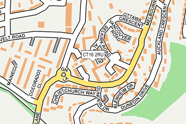 CT16 2RU map - OS OpenMap – Local (Ordnance Survey) CT16 2RU map - OS OpenMap – Local (Ordnance Survey)