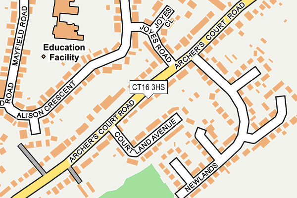 CT16 3HS map - OS OpenMap – Local (Ordnance Survey) CT16 3HS map - OS OpenMap – Local (Ordnance Survey)