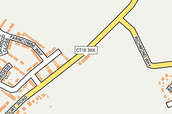CT16 3HX map - OS OpenMap – Local (Ordnance Survey) CT16 3HX map - OS OpenMap – Local (Ordnance Survey)