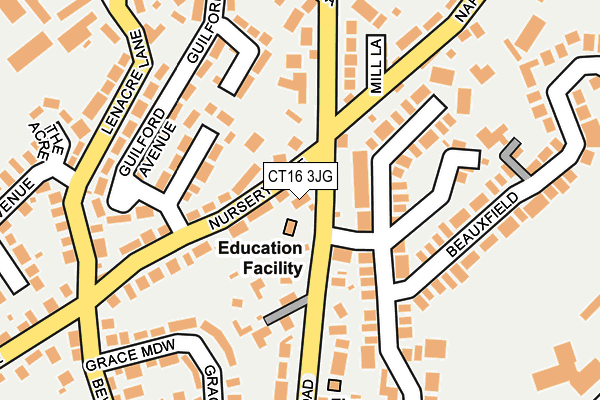CT16 3JG map - OS OpenMap – Local (Ordnance Survey) CT16 3JG map - OS OpenMap – Local (Ordnance Survey)