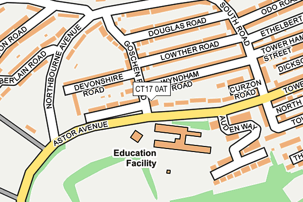 CT17 0AT map - OS OpenMap – Local (Ordnance Survey) CT17 0AT map - OS OpenMap – Local (Ordnance Survey)