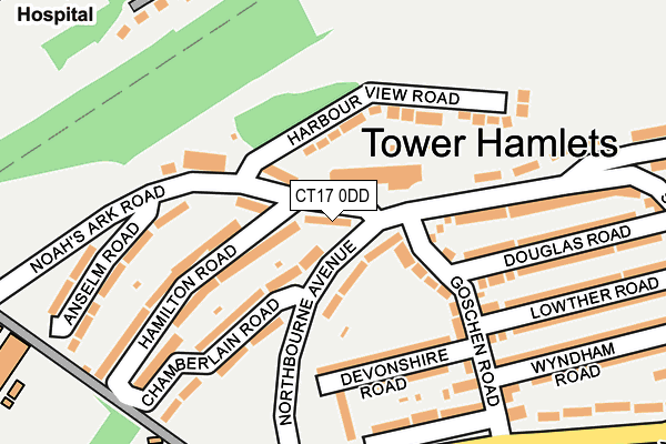 CT17 0DD map - OS OpenMap – Local (Ordnance Survey) CT17 0DD map - OS OpenMap – Local (Ordnance Survey)