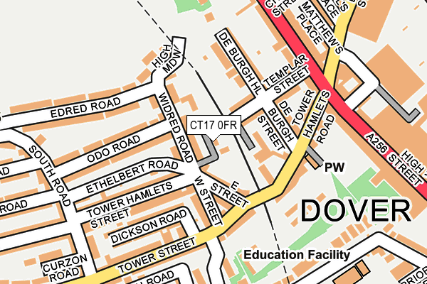 CT17 0FR map - OS OpenMap – Local (Ordnance Survey) CT17 0FR map - OS OpenMap – Local (Ordnance Survey)