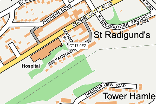 CT17 0FZ map - OS OpenMap – Local (Ordnance Survey) CT17 0FZ map - OS OpenMap – Local (Ordnance Survey)