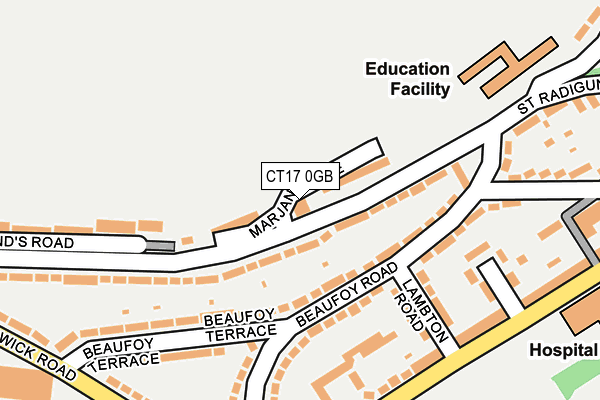 CT17 0GB map - OS OpenMap – Local (Ordnance Survey) CT17 0GB map - OS OpenMap – Local (Ordnance Survey)