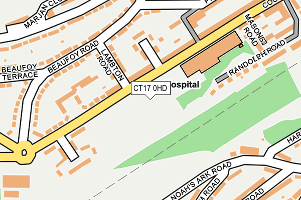 CT17 0HD map - OS OpenMap – Local (Ordnance Survey) CT17 0HD map - OS OpenMap – Local (Ordnance Survey)