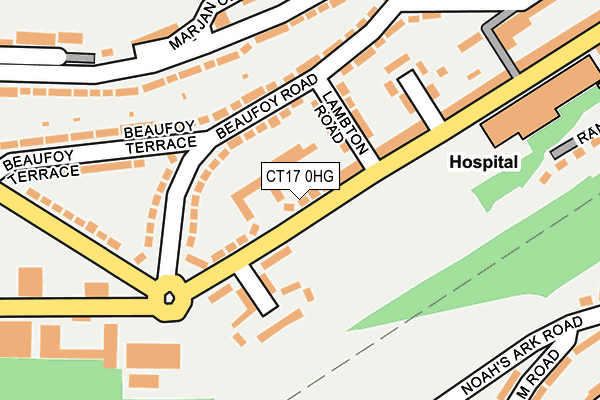 CT17 0HG map - OS OpenMap – Local (Ordnance Survey) CT17 0HG map - OS OpenMap – Local (Ordnance Survey)
