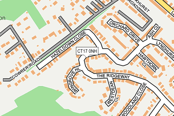 CT17 0NH map - OS OpenMap – Local (Ordnance Survey) CT17 0NH map - OS OpenMap – Local (Ordnance Survey)