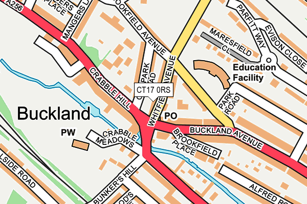 CT17 0RS map - OS OpenMap – Local (Ordnance Survey) CT17 0RS map - OS OpenMap – Local (Ordnance Survey)