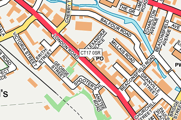 CT17 0SR map - OS OpenMap – Local (Ordnance Survey) CT17 0SR map - OS OpenMap – Local (Ordnance Survey)