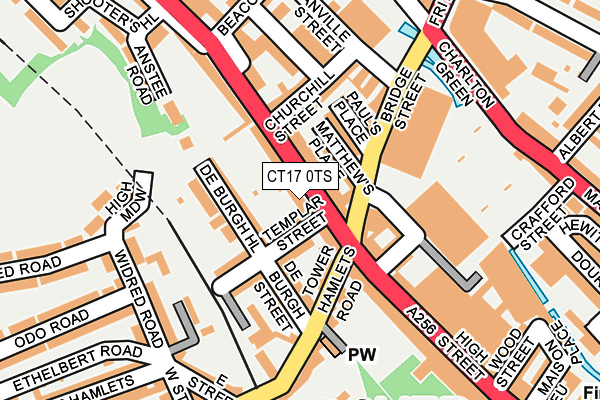 CT17 0TS map - OS OpenMap – Local (Ordnance Survey) CT17 0TS map - OS OpenMap – Local (Ordnance Survey)