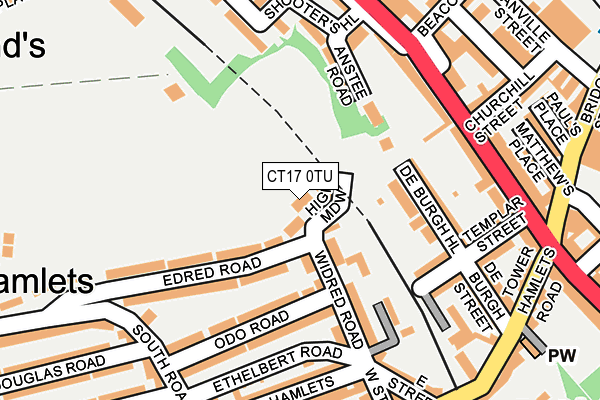 CT17 0TU map - OS OpenMap – Local (Ordnance Survey) CT17 0TU map - OS OpenMap – Local (Ordnance Survey)