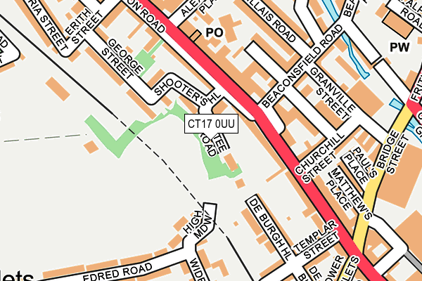 CT17 0UU map - OS OpenMap – Local (Ordnance Survey) CT17 0UU map - OS OpenMap – Local (Ordnance Survey)
