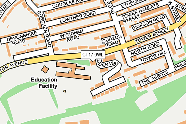 CT17 0WL map - OS OpenMap – Local (Ordnance Survey) CT17 0WL map - OS OpenMap – Local (Ordnance Survey)