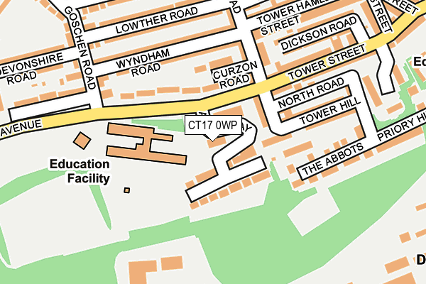 CT17 0WP map - OS OpenMap – Local (Ordnance Survey) CT17 0WP map - OS OpenMap – Local (Ordnance Survey)