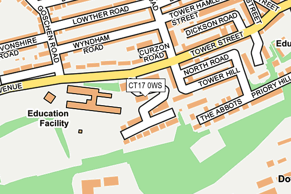 CT17 0WS map - OS OpenMap – Local (Ordnance Survey) CT17 0WS map - OS OpenMap – Local (Ordnance Survey)