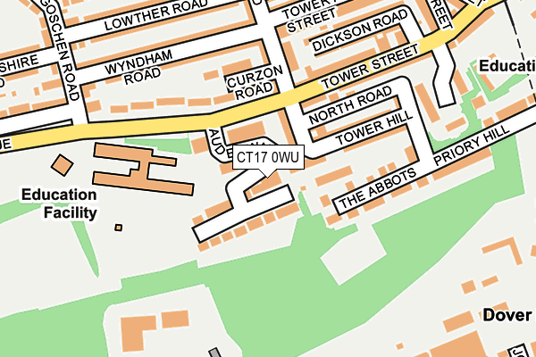 CT17 0WU map - OS OpenMap – Local (Ordnance Survey) CT17 0WU map - OS OpenMap – Local (Ordnance Survey)