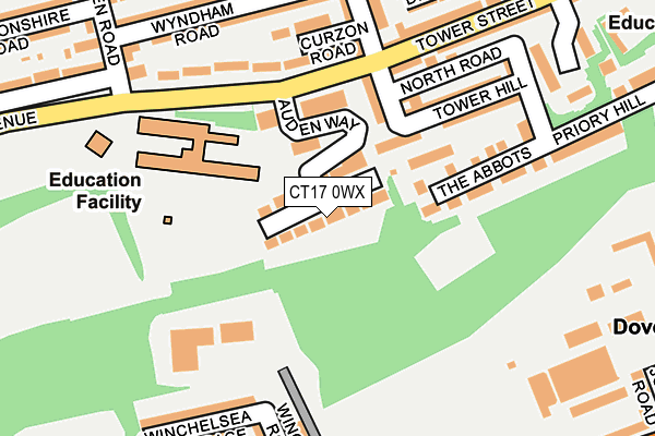 CT17 0WX map - OS OpenMap – Local (Ordnance Survey) CT17 0WX map - OS OpenMap – Local (Ordnance Survey)
