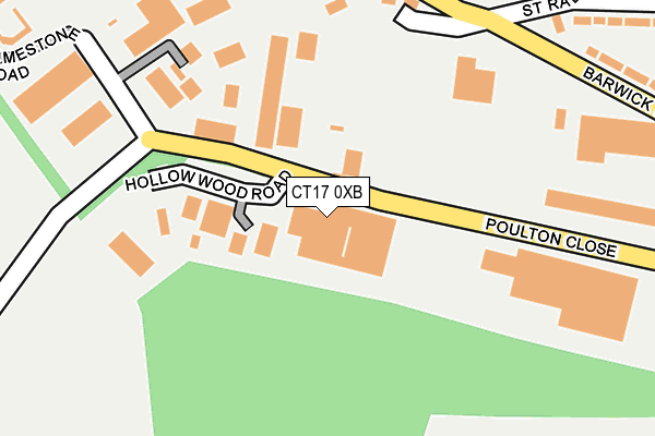CT17 0XB map - OS OpenMap – Local (Ordnance Survey) CT17 0XB map - OS OpenMap – Local (Ordnance Survey)