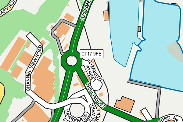 CT17 9FE map - OS OpenMap – Local (Ordnance Survey) CT17 9FE map - OS OpenMap – Local (Ordnance Survey)