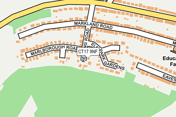 CT17 9NF map - OS OpenMap – Local (Ordnance Survey) CT17 9NF map - OS OpenMap – Local (Ordnance Survey)