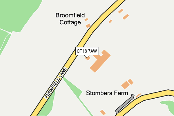 CT18 7AW map - OS OpenMap – Local (Ordnance Survey) CT18 7AW map - OS OpenMap – Local (Ordnance Survey)