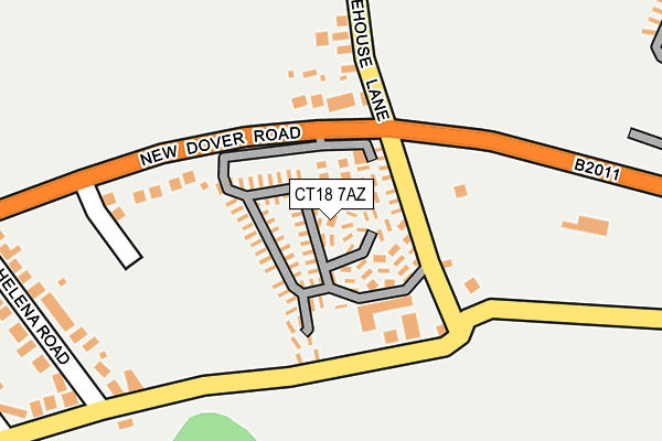 CT18 7AZ map - OS OpenMap – Local (Ordnance Survey) CT18 7AZ map - OS OpenMap – Local (Ordnance Survey)
