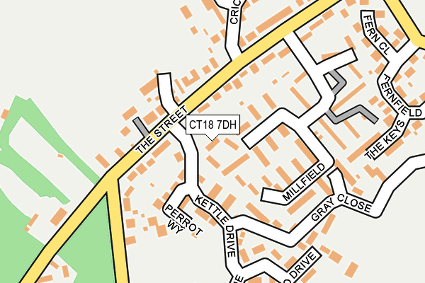 CT18 7DH map - OS OpenMap – Local (Ordnance Survey) CT18 7DH map - OS OpenMap – Local (Ordnance Survey)