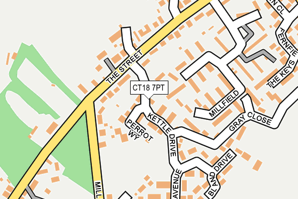 CT18 7PT map - OS OpenMap – Local (Ordnance Survey) CT18 7PT map - OS OpenMap – Local (Ordnance Survey)