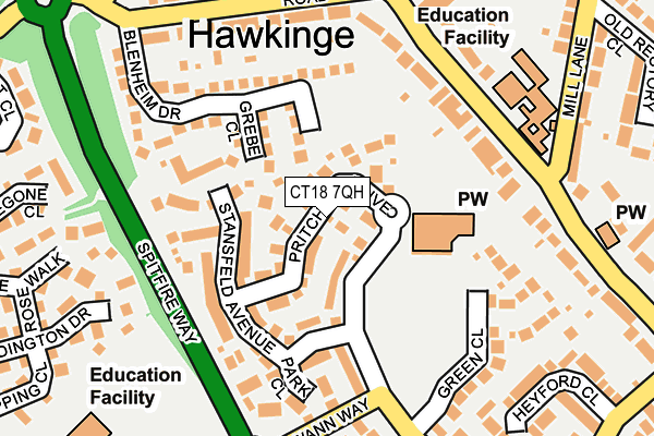 CT18 7QH map - OS OpenMap – Local (Ordnance Survey) CT18 7QH map - OS OpenMap – Local (Ordnance Survey)