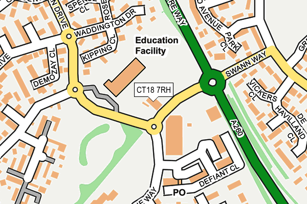 CT18 7RH map - OS OpenMap – Local (Ordnance Survey) CT18 7RH map - OS OpenMap – Local (Ordnance Survey)